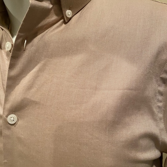 Express Men’s Tan Slim 1MX Button Down Dress Shirt NWT Size XS - Picture 3 of 5
